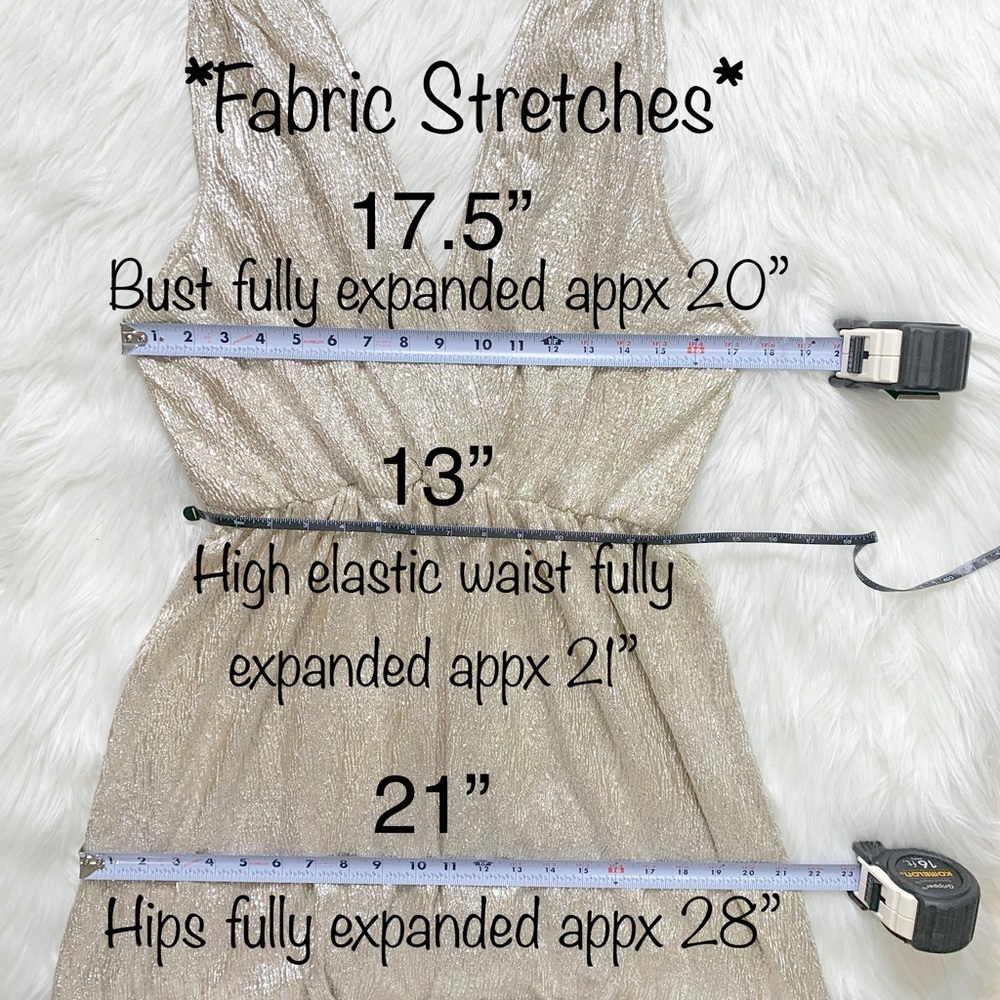SOLD-Lulu’s Metallic Champagne Maxi Dress - Picture 7 of 8
